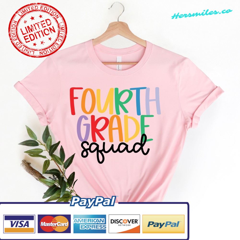 Fourth Grade Squad Rainbow Shirt