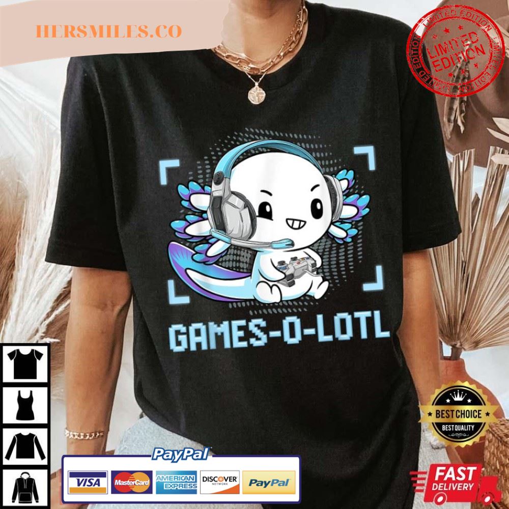 Gamesolotl Axolotl Goth Anime Boys T-Shirt