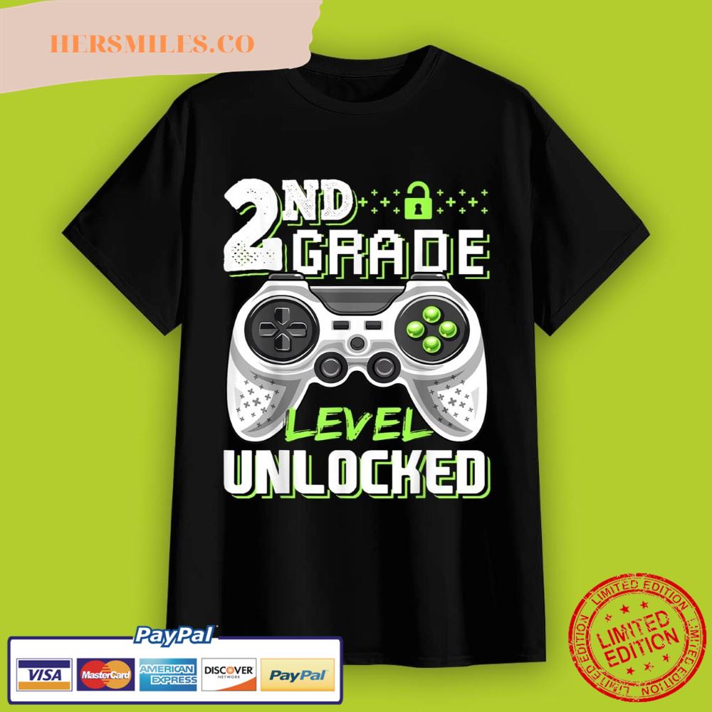 Grade Level 2nd Unlocked Video Game Back to School T-Shirt
