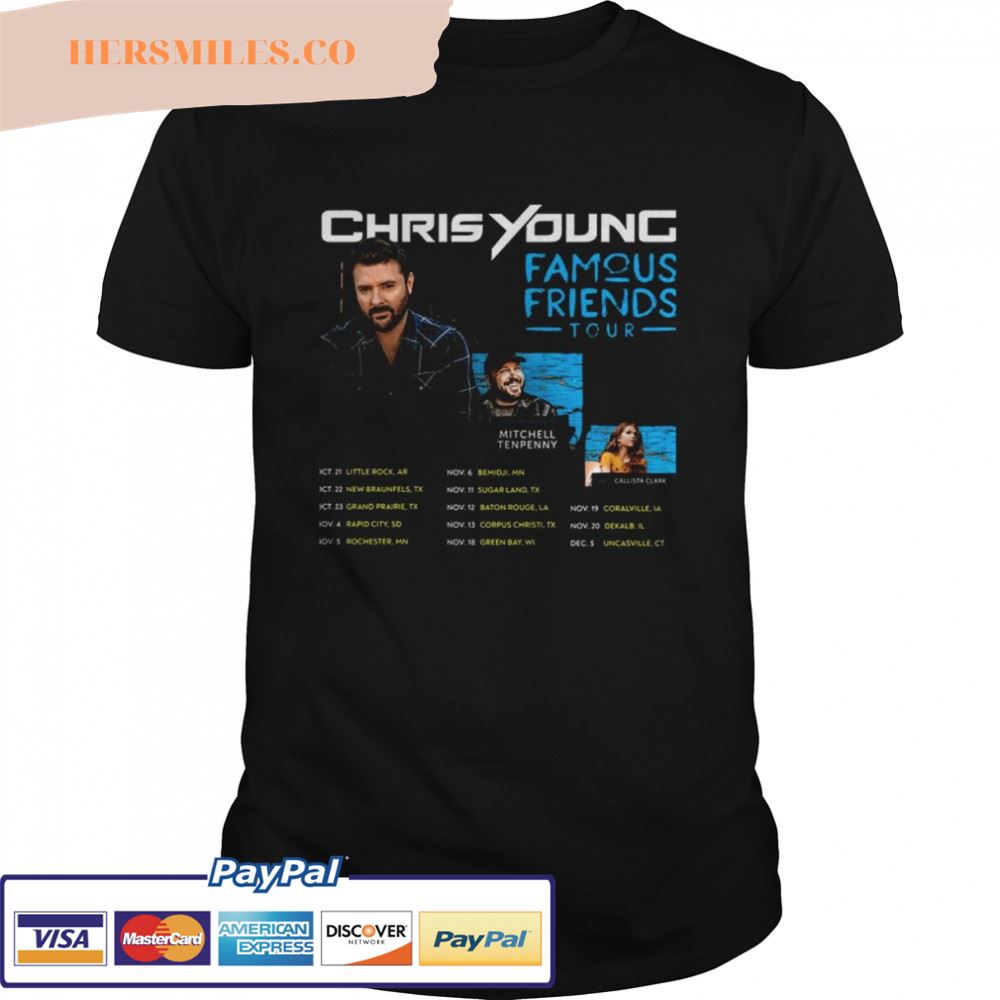 Graphic Famous Friends Tour 2021 Chris Young shirt