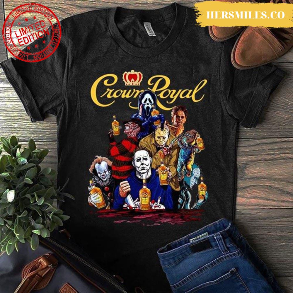 Halloween Horror Characters Crown Royal T-Shirt