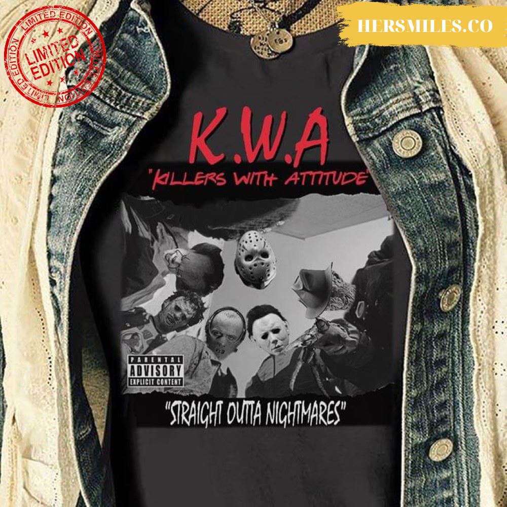 Halloween Horror Characters K.W.A Killers With Attitude Straight Outta Nightmare T-Shirt