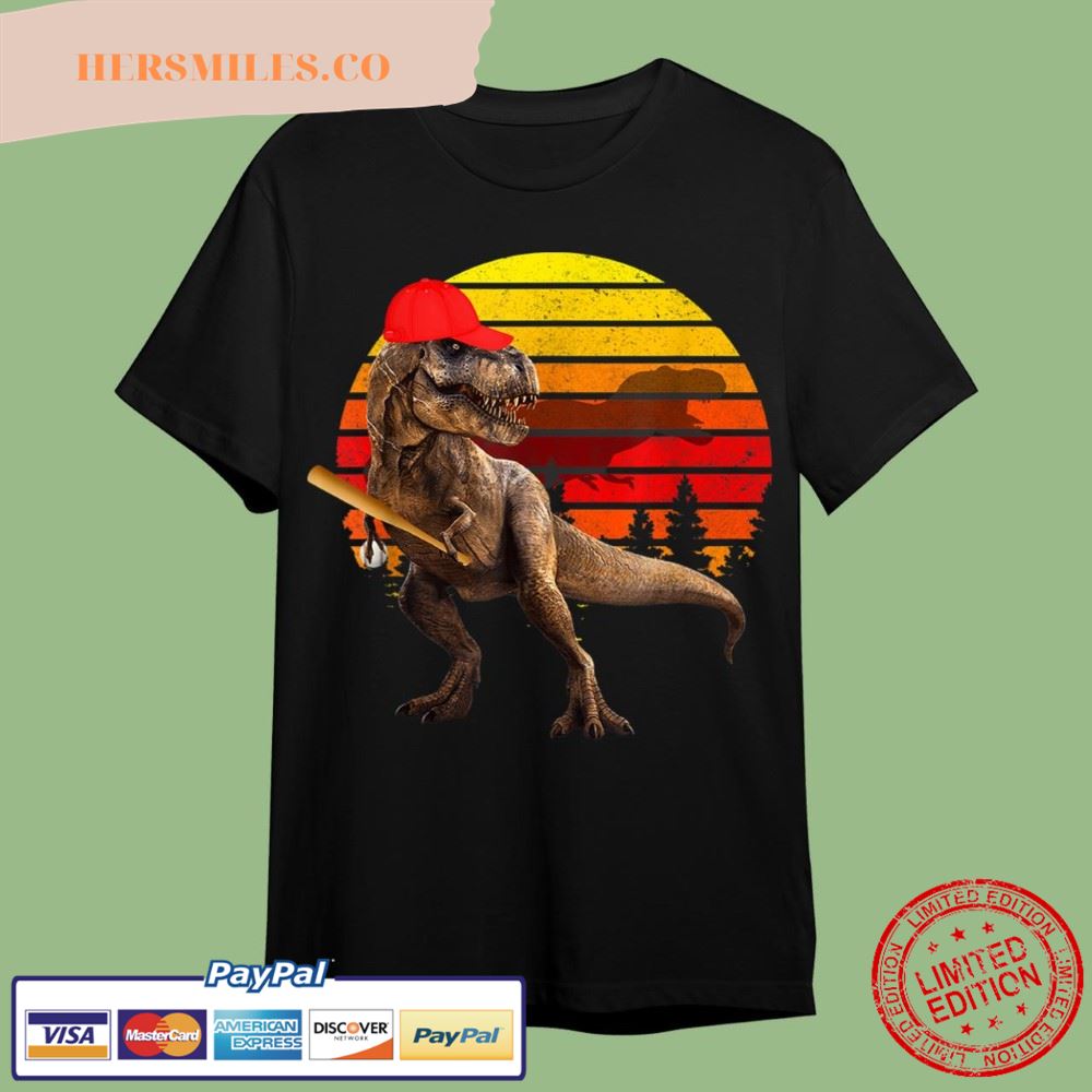 Jurassic Park Jurassic T Rex Baseball Retro Vintage World Funny Dinosaur T-Shirt