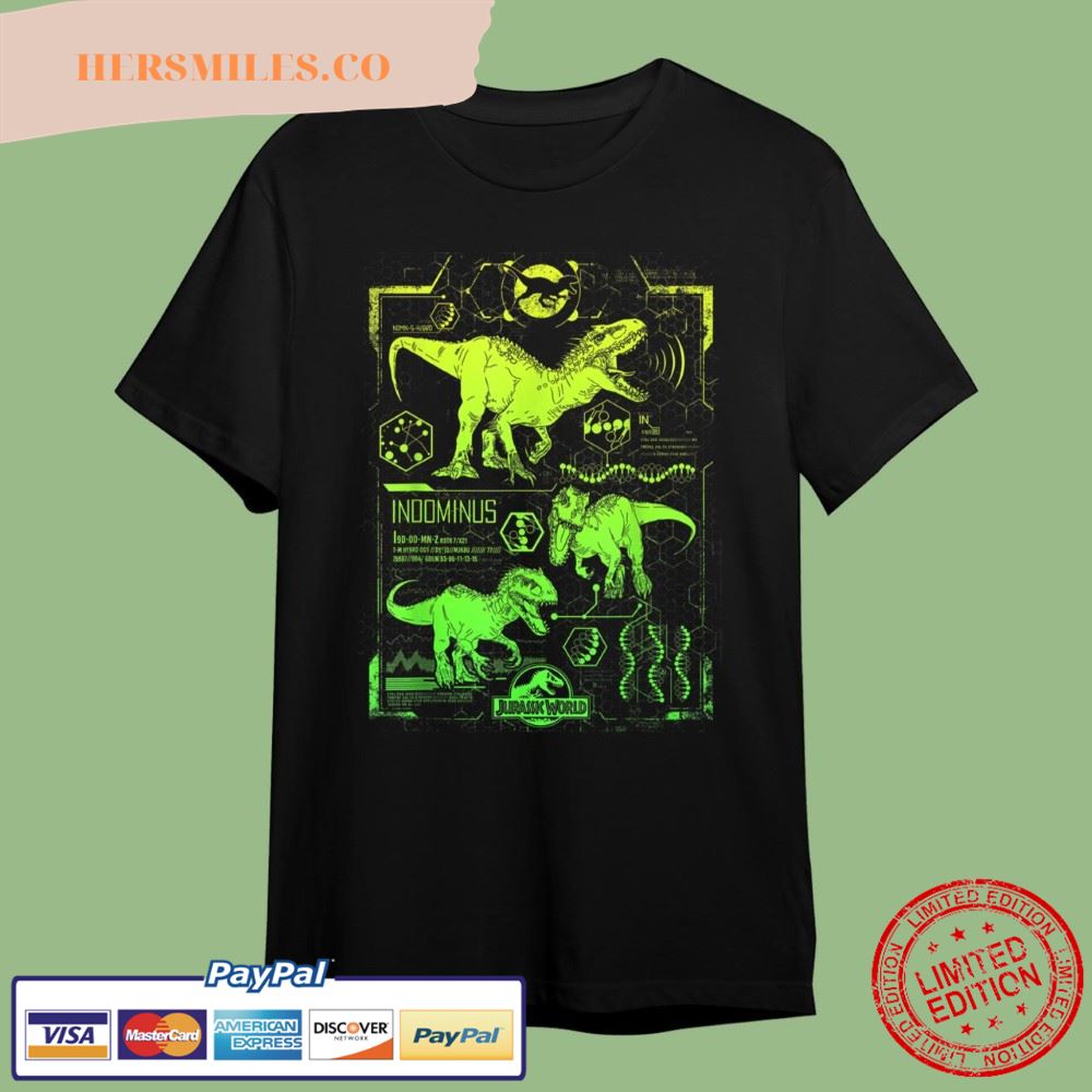 Jurassic Park Jurassic World Indominus Rex Green Schematic T-Shirt