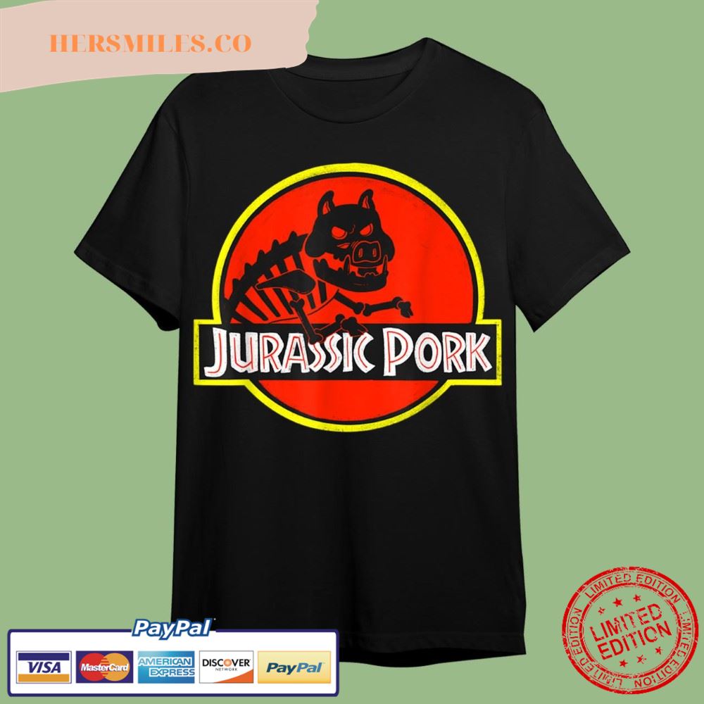 Jurassic Pork Dinosaur Pig Humorous Pork T-Shirt