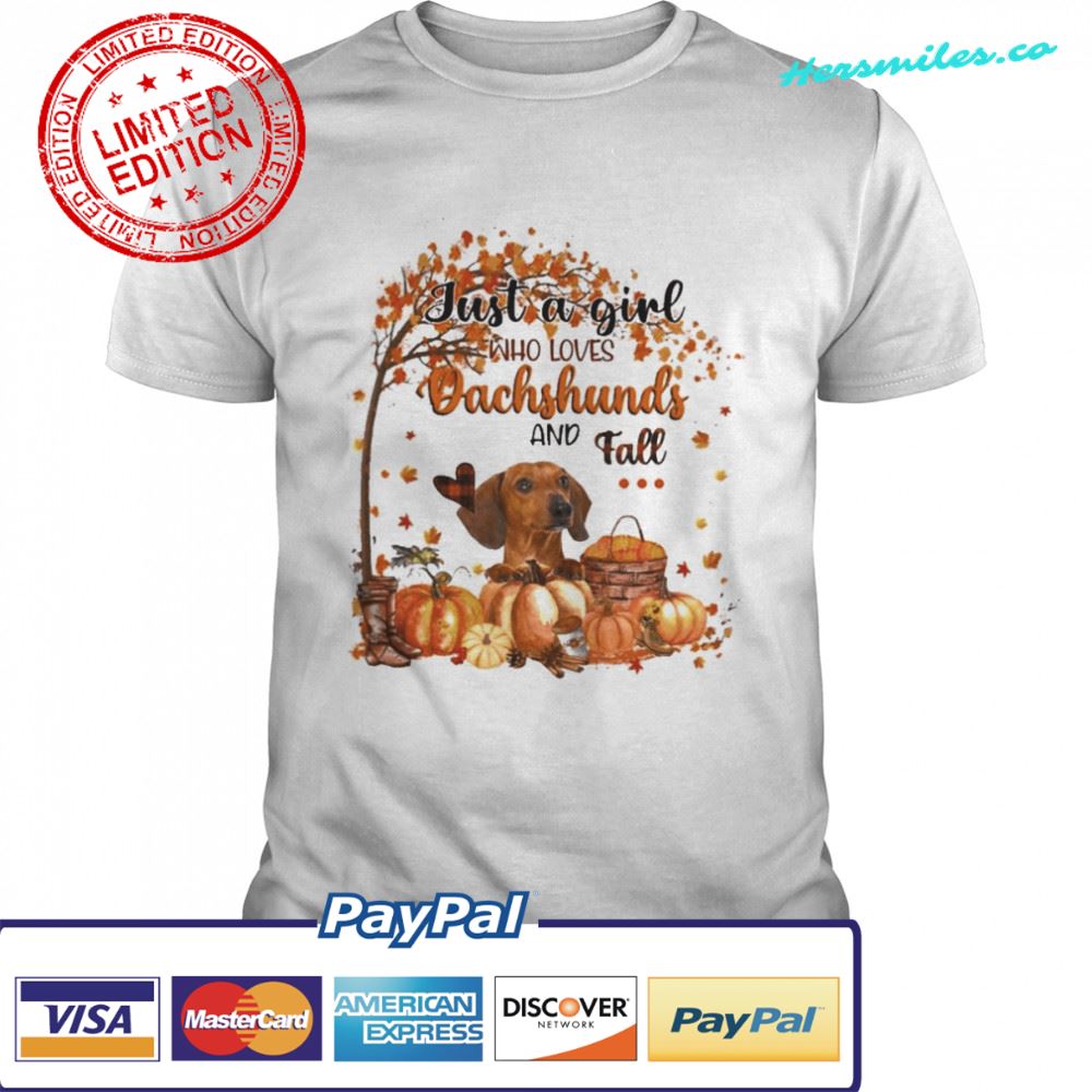 Just a Girl who loves Red Dachshund and Fall Pumpkin Happy Thanksgiving shirt Just a Girl who loves Red Dachshund and Fall Pumpkin Happy Thanksgiving shirt