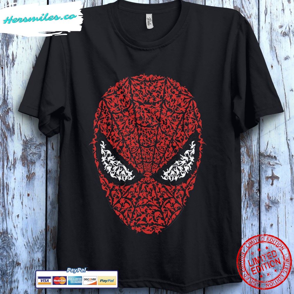 Marvel Spider-Man Mask Build Up Fill Graphic Unisex T-Shirt