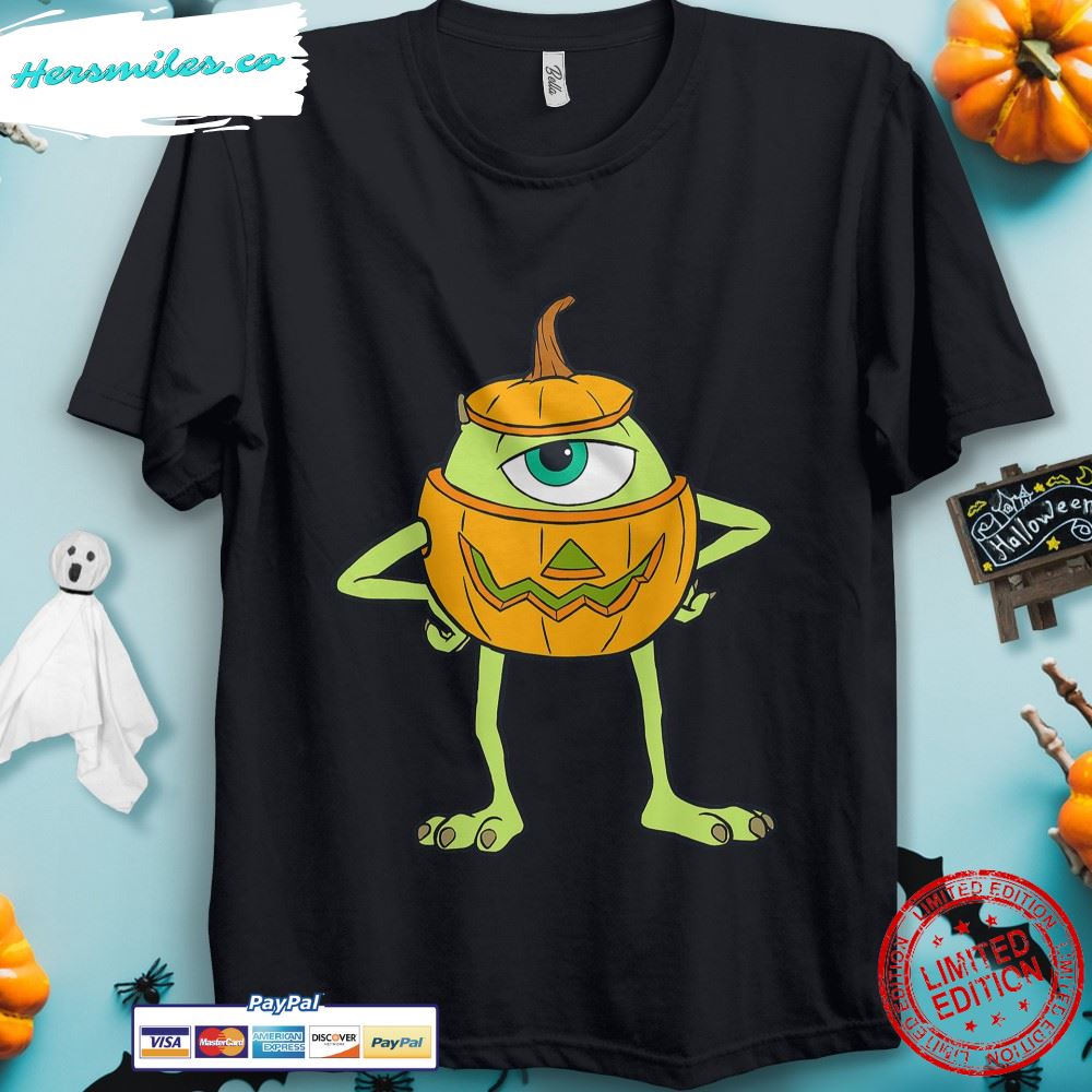 Monsters Inc Mike Pumpkin Halloween Disney Unisex Gift T-Shirt S