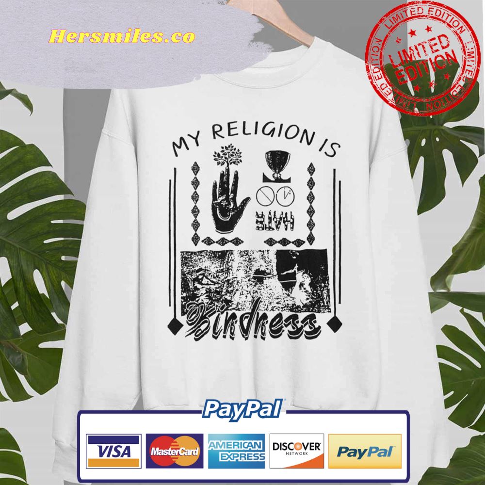 My Religion Is Kindness White Rue Bennett Euphoria Unisex Sweatshirt
