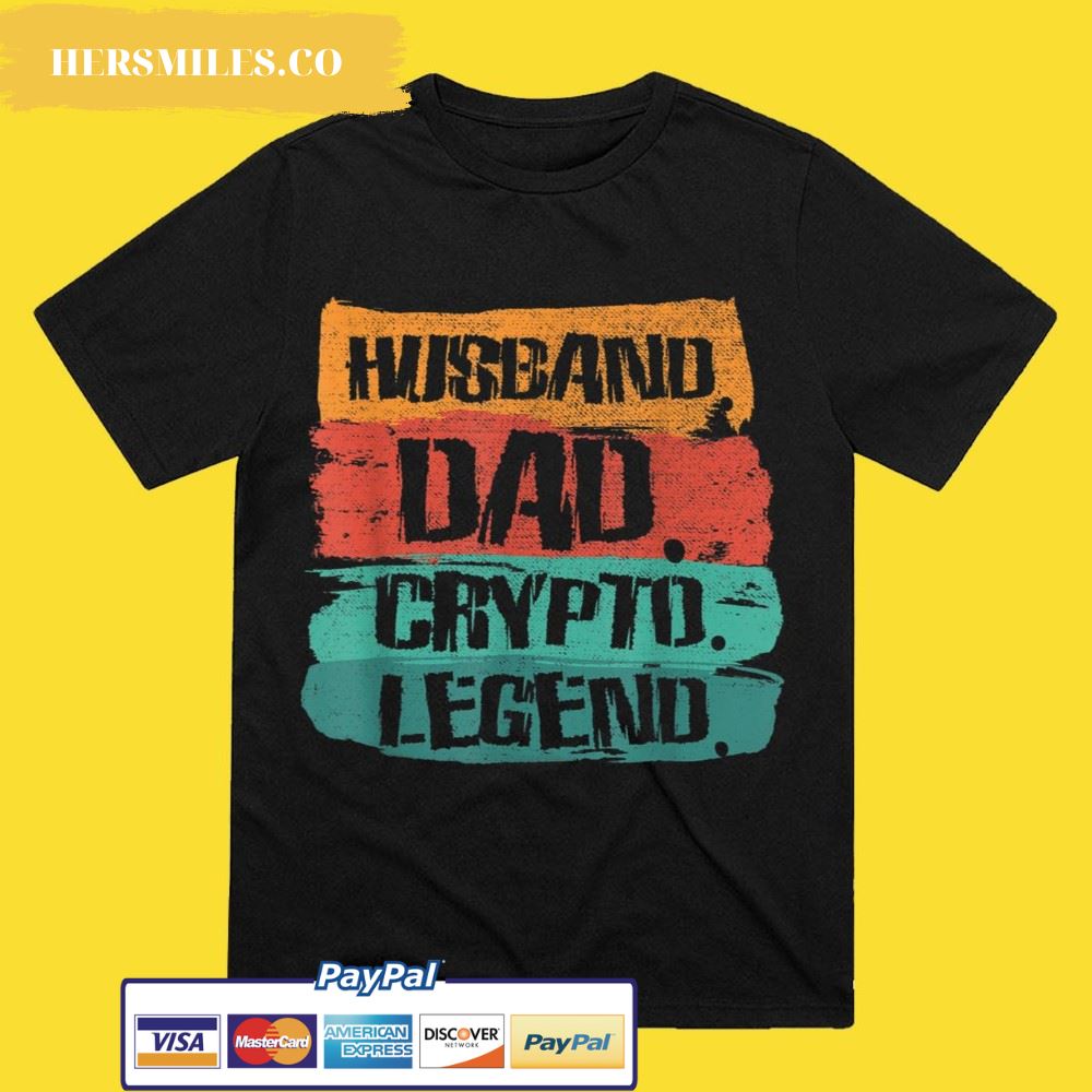 Retro Vintage Funny Husband Dad Crypto Legend T-shirt