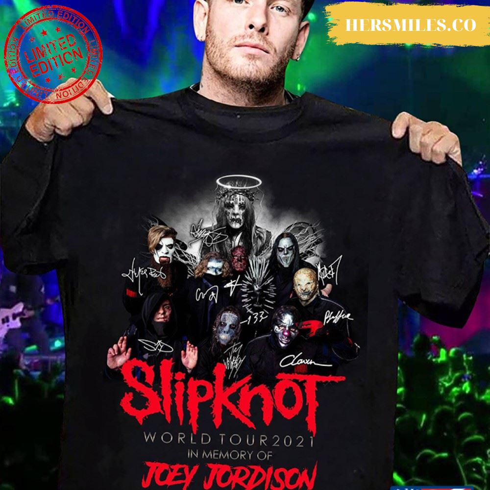 SlipKnoT World Tour 2021 In Memory Of Joey Jordison 1975-2021 Halloween Film Characters T-Shirt
