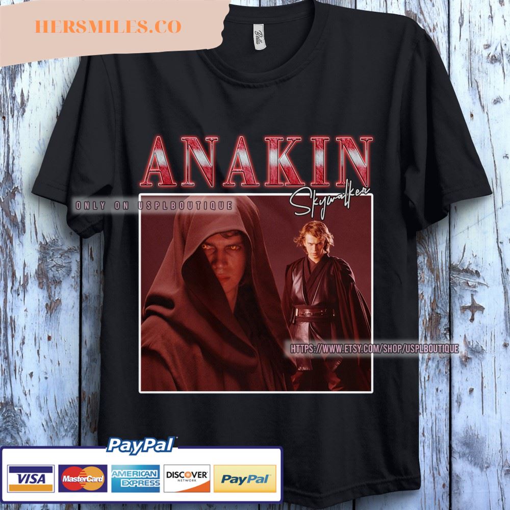 Star Wars Anakin Skywalker Portrait Poster Signature Graphic T-Shirt