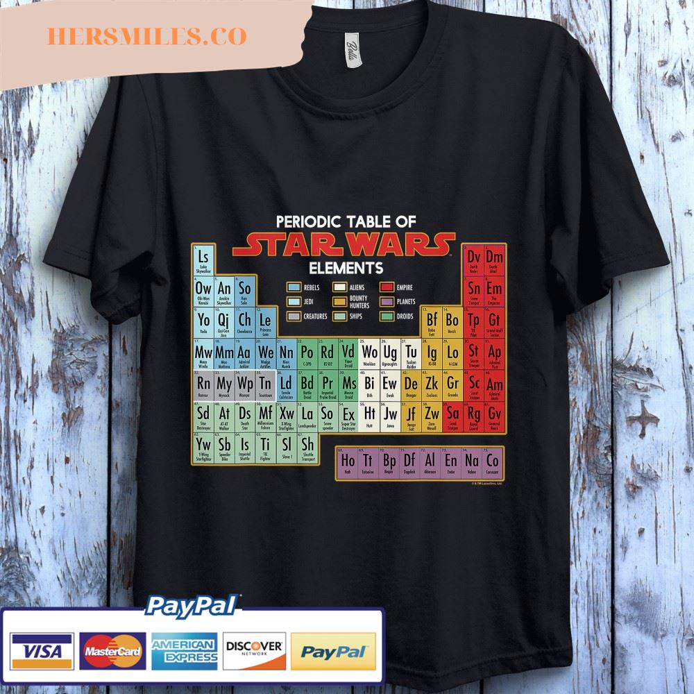 Star Wars Periodic Table of Elements Graphic Unisex Gift T-Shirt