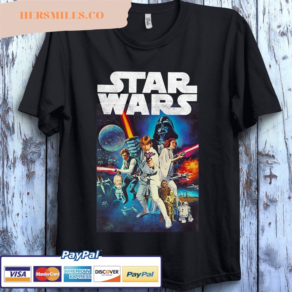 Star Wars Vintage Cast Poster Unisex Gift Unisex T-Shirt S
