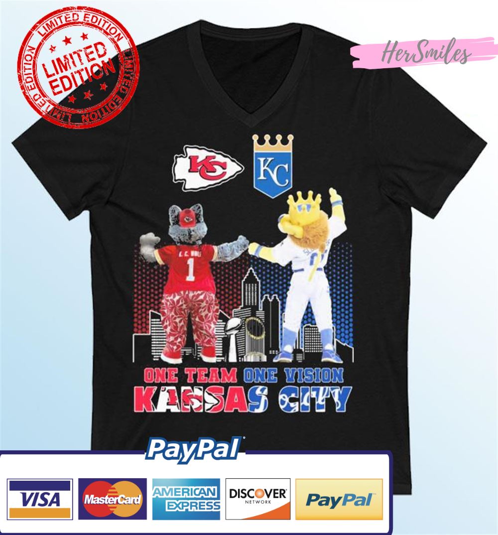 The Kansas City Chiefs And Kansas City Royals Mascots One Team One Vision Shirt