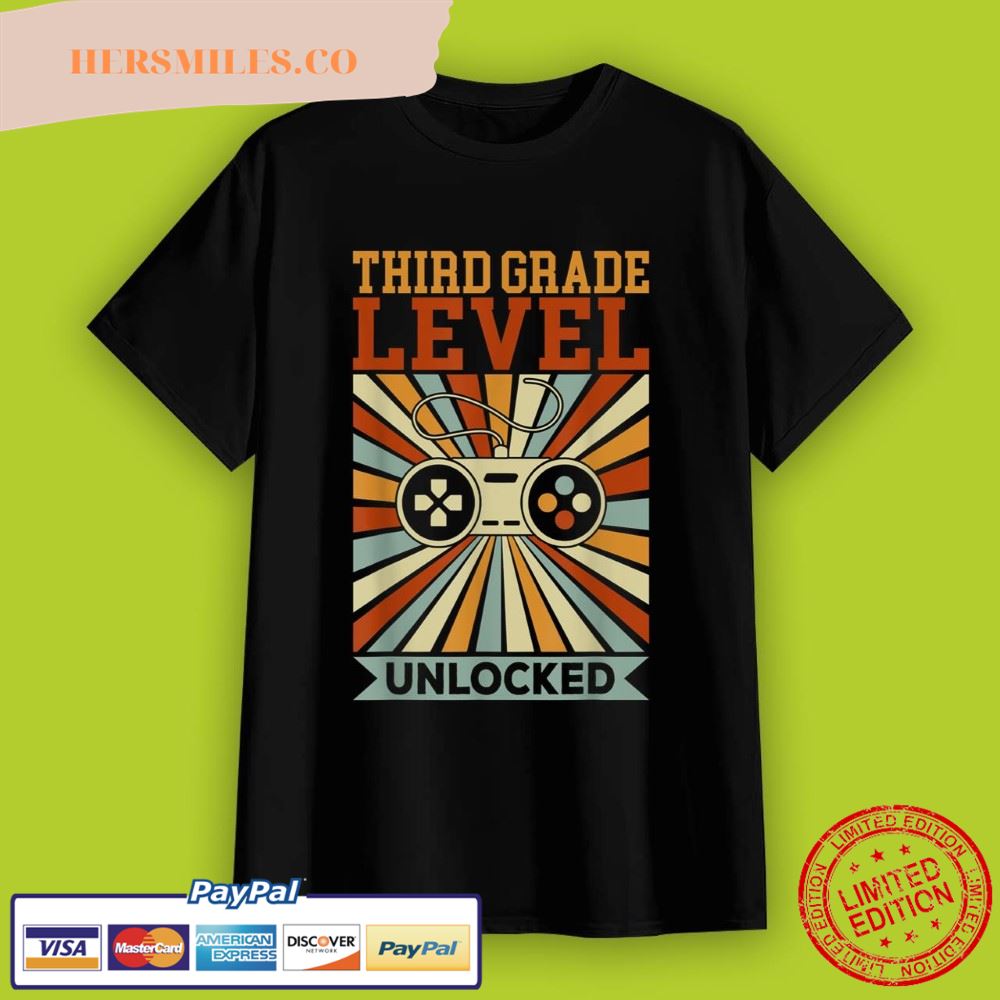 Third Grade Level Unlocked Gamer 3rd Day Of School T-Shirt