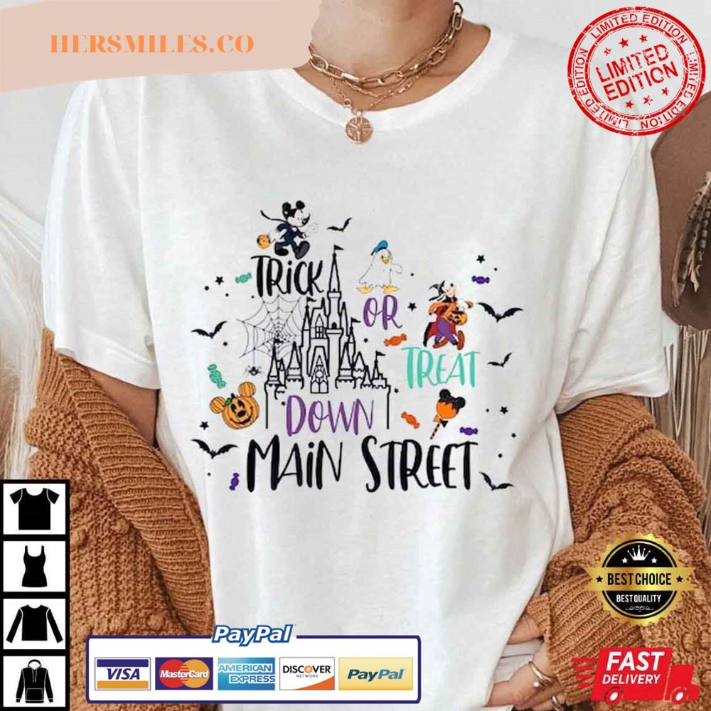 Trick Or Treat Down Main Street Disney Halloween T-Shirt