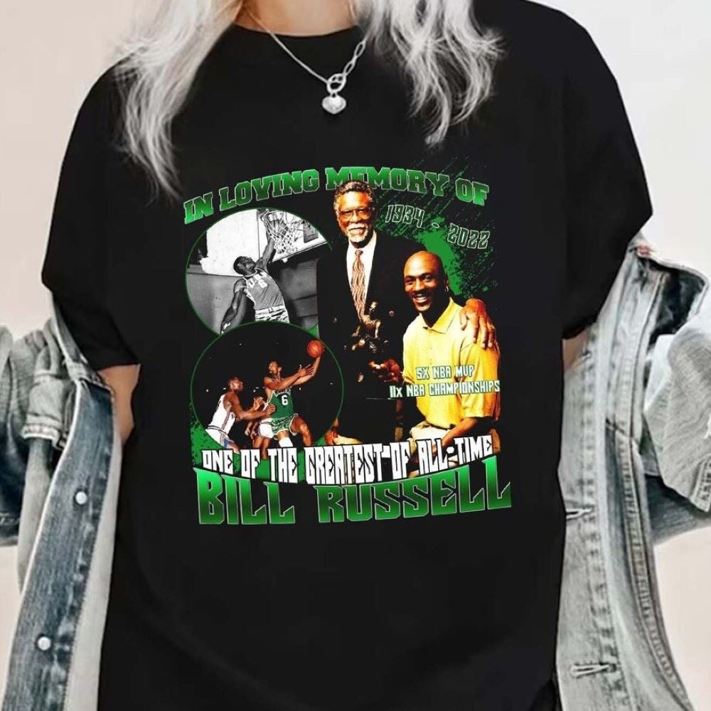 Vintage Boston Celtics In Loving Memory Bill Russell RIP T-Shirt