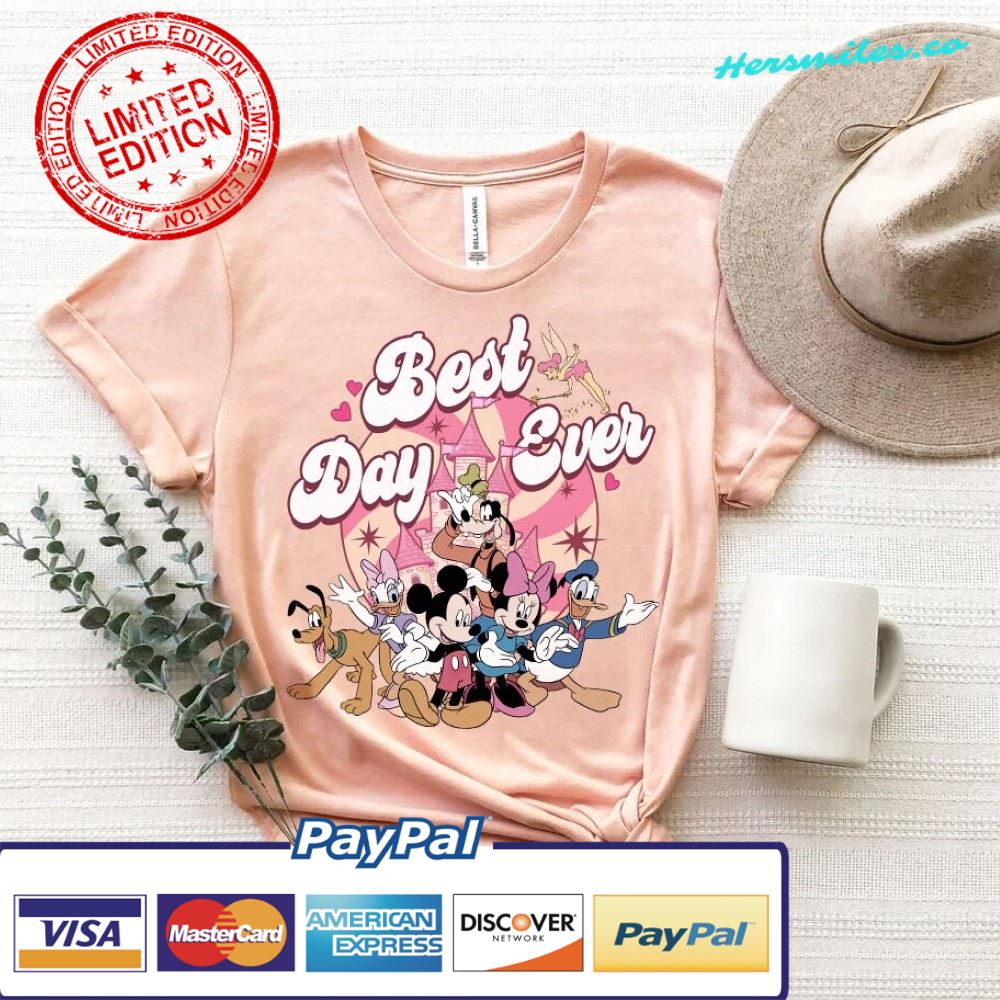 Vintage Disney Best Day Ever Shirt, Retro Disney Castle Shirt, Disney Women Shirt, Mickey and Friends Shirt, Disney Family Vacation Shirts – 4