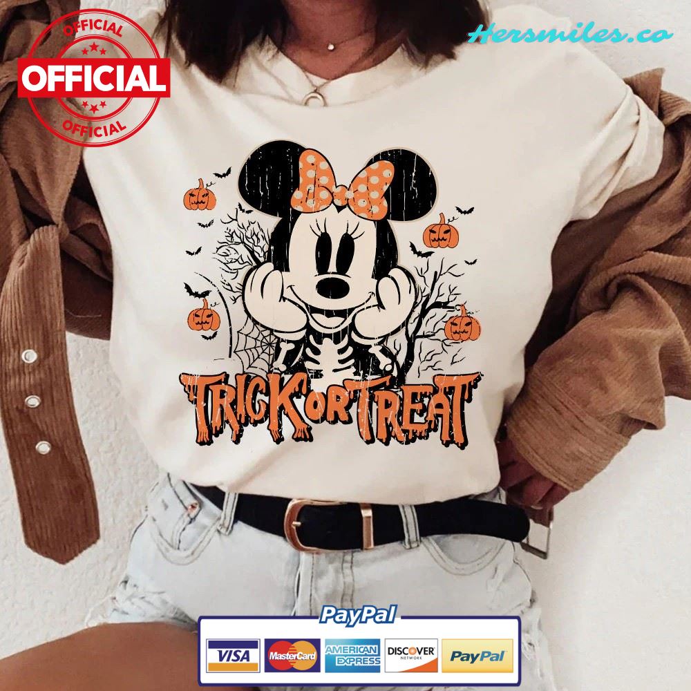 Vintage Disney Characters Trick Or Treat Halloween shirts, Vintage Mickey Halloween 2022, Minnie Halloween, Disney Halloween Family matching – 2