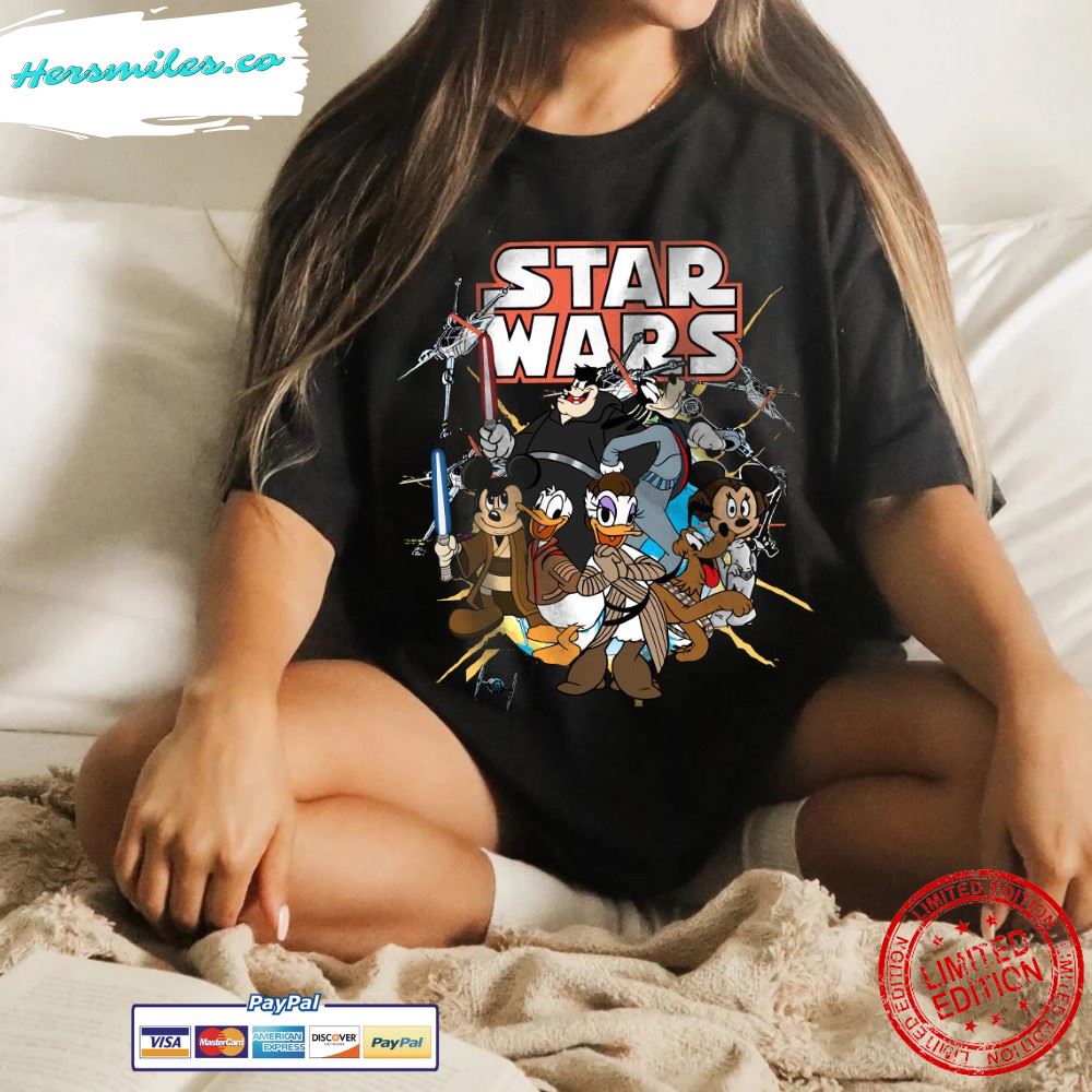 Vintage Disney Star Wars Shirts, Mickey Star Wars, Star Wars Disney Characters, Star Wars matching, Star Wars Theme, Disney vacation shirts - 3