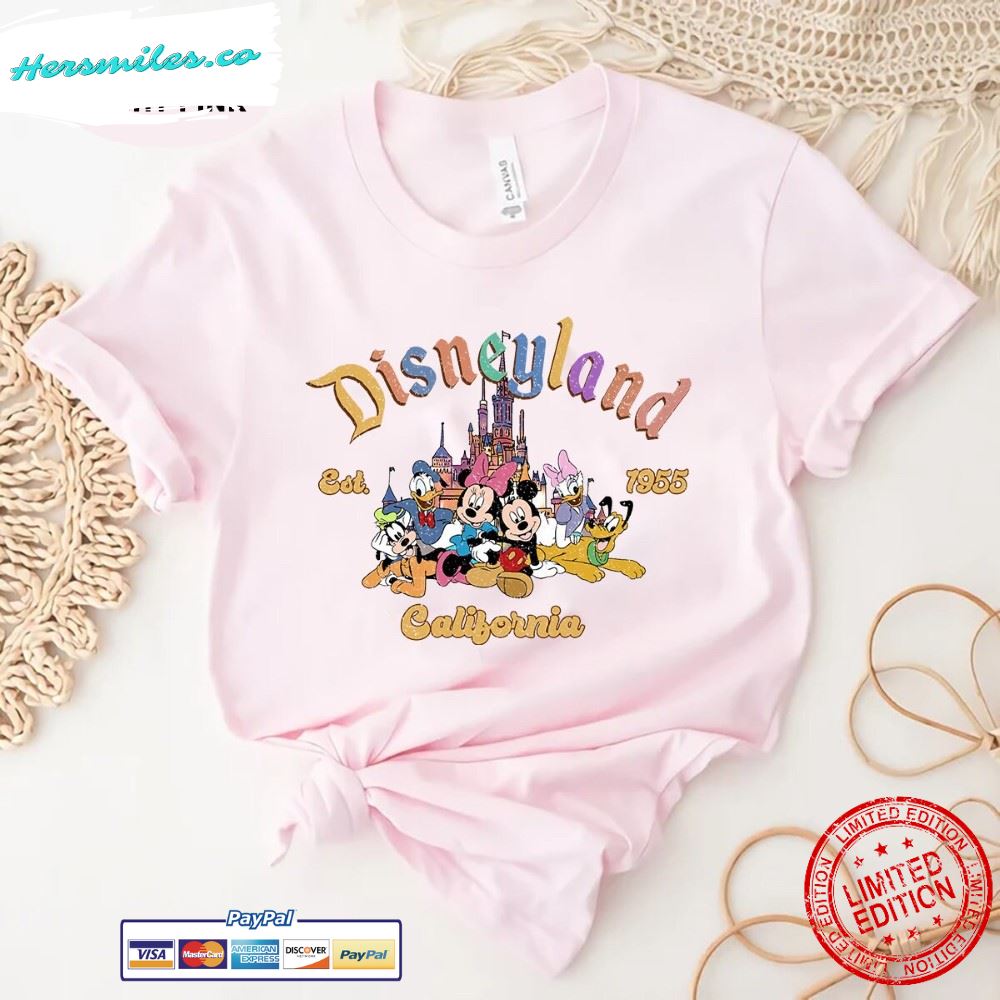 Vintage Disneyland Est1955 shirt, Retro Disneyland California shirt, Disneyland Mickey and Friends shirt, Disney family vacation 2022 shirt – 4