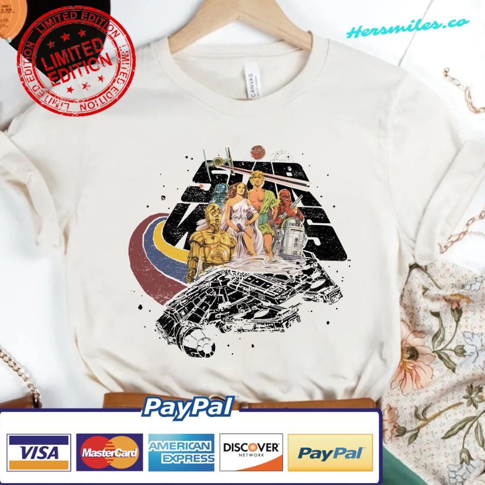 Vintage Star Wars Shirt, Disney Star Wars Vintage, Star Wars Matching shirt, Disney vacation shirts, Millennium Falcon, Star Wars Fan shirt – 2
