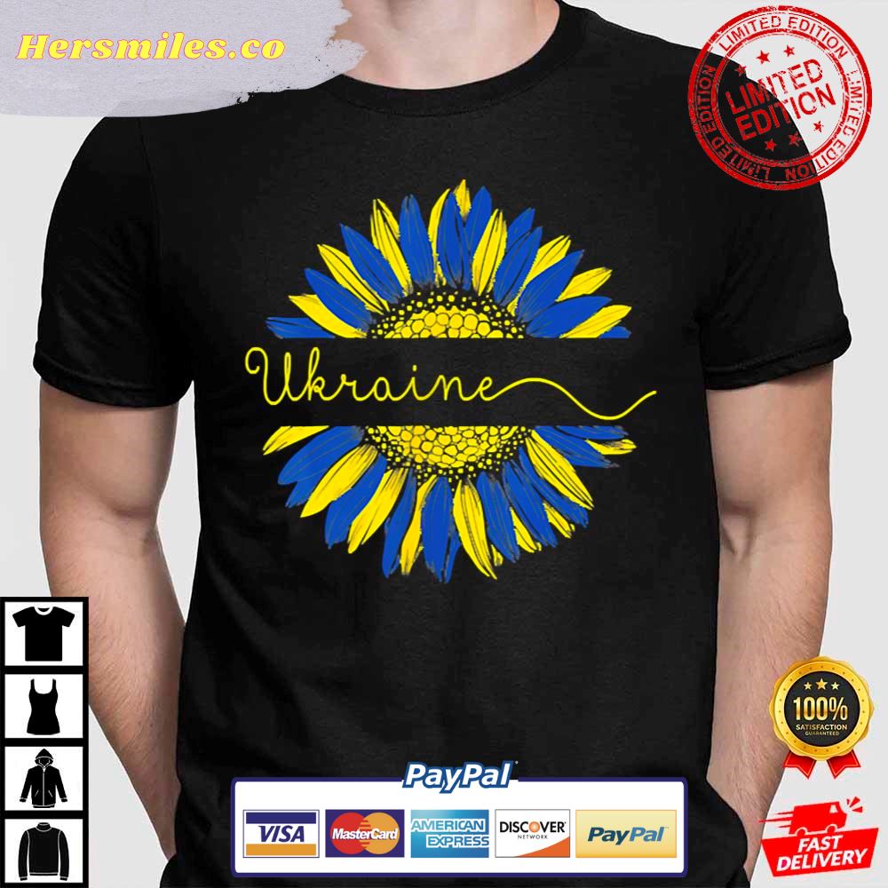 Vintage Sunflower Ukraine Ukrainian Flag Stand With Ukraine Support Ukraine T-Shirt