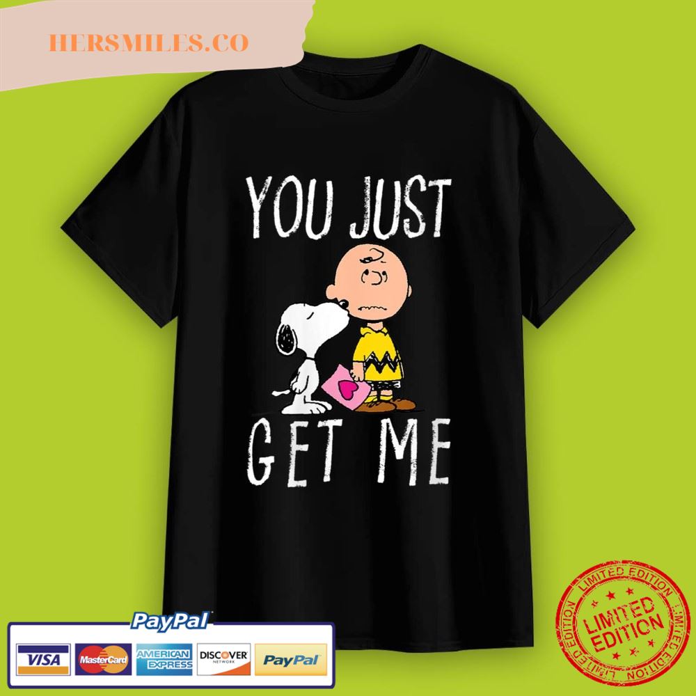 Womens Peanuts Charlie Brown and Snoopy You Just Get Me T-Shirt