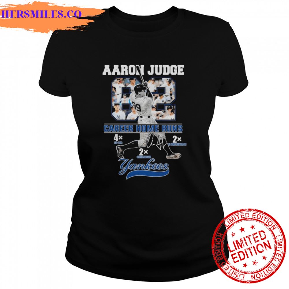 Aaron Judge 62 Career Home Runs New York Yankees signature shirt Aaron Judge 62 Career Home Runs New York Yankees signature shirt