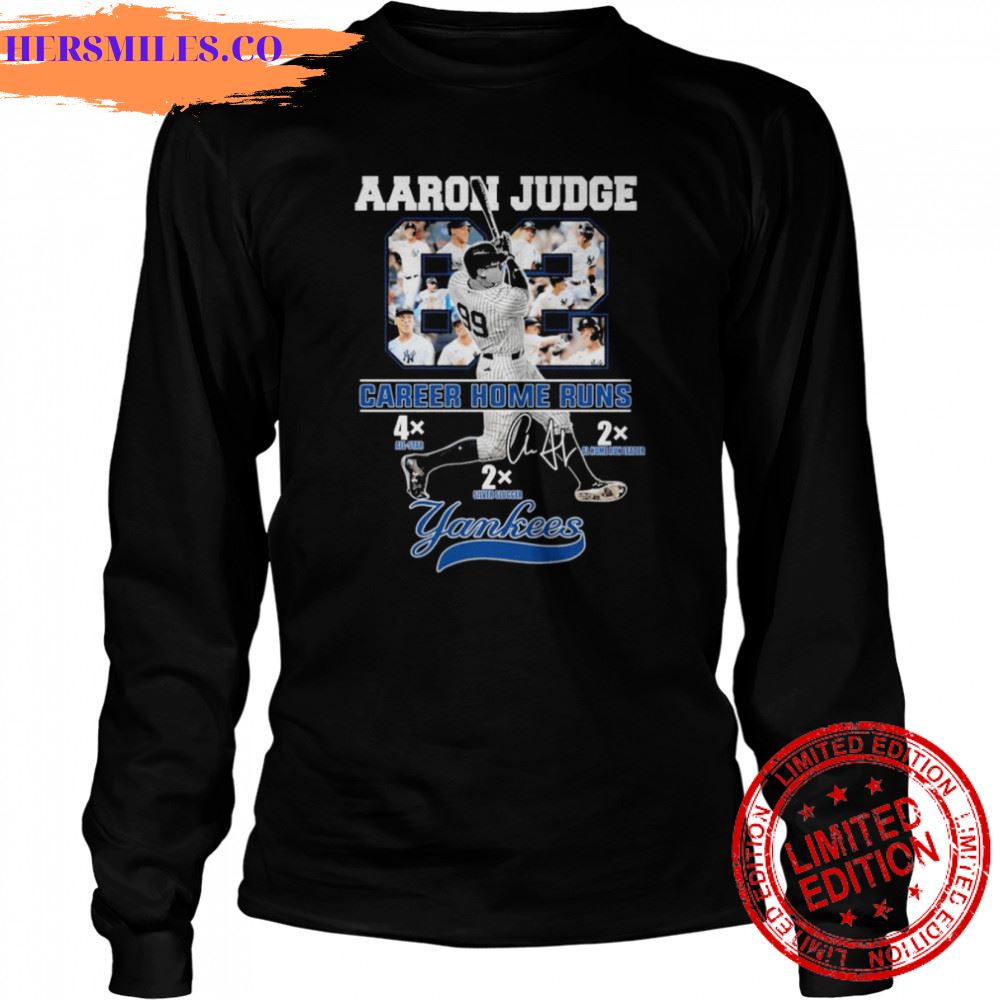 Aaron Judge 62 Career Home Runs New York Yankees signature shirt Aaron Judge 62 Career Home Runs New York Yankees signature shirt