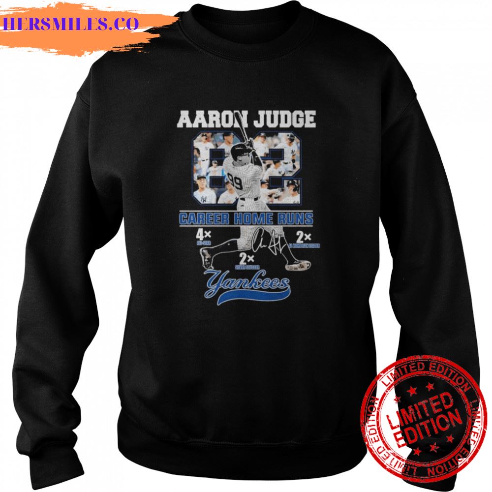 Aaron Judge 62 Career Home Runs New York Yankees signature shirt Aaron Judge 62 Career Home Runs New York Yankees signature shirt