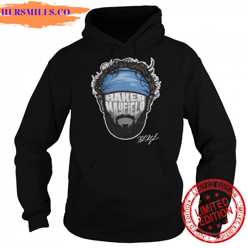 Baker Mayfield Carolina Panthers Player Silhouette Signature Shirt Baker Mayfield Carolina Panthers Player Silhouette Signature Shirt