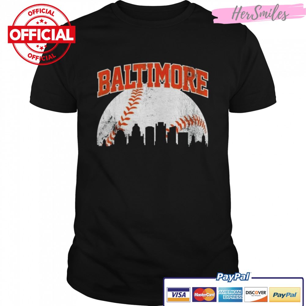 Baltimore Baseball Skyline City Gameday Retro Vintage USA Vintage 2022 Shirt
