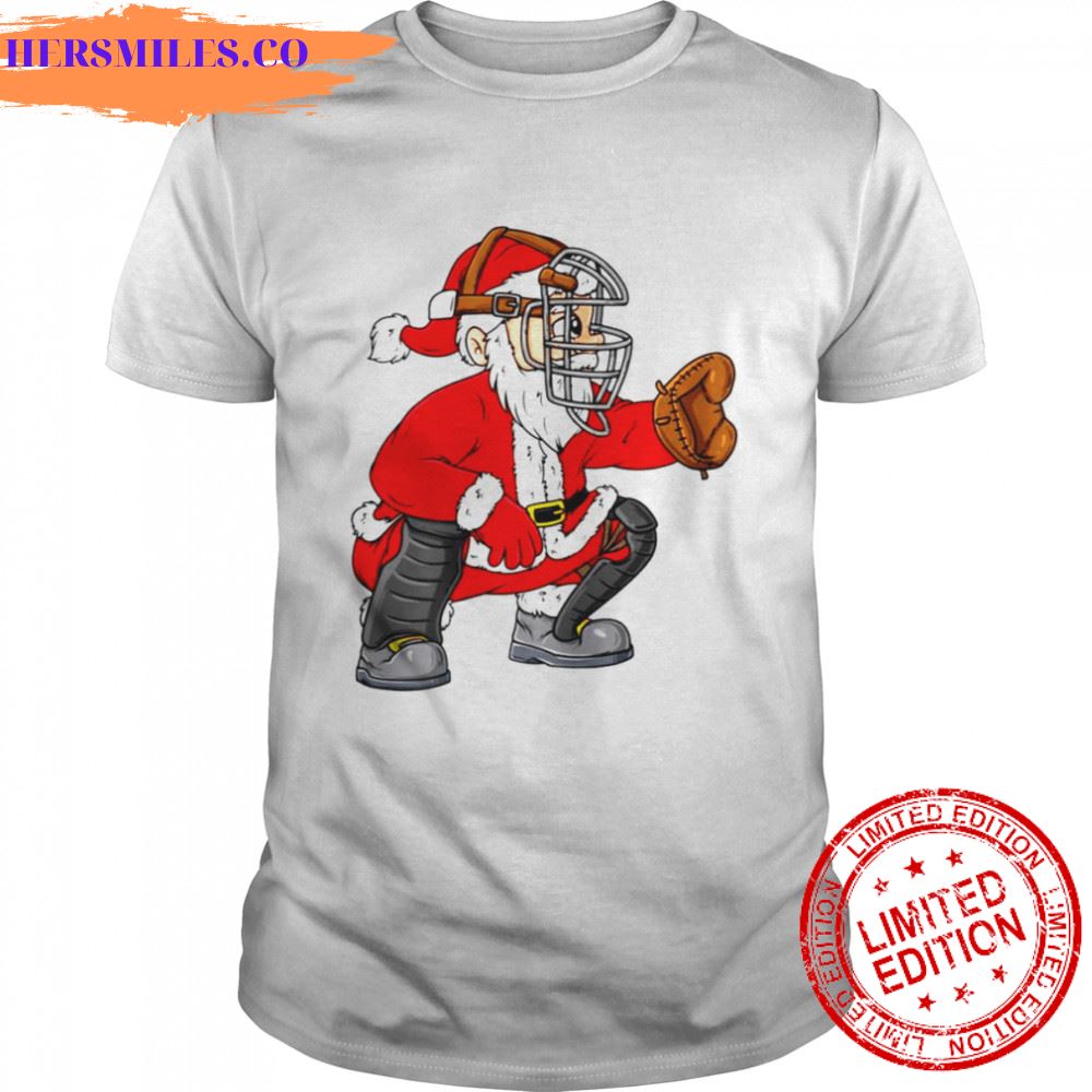 Baseball And Santa Claus Funny Christmas shirt