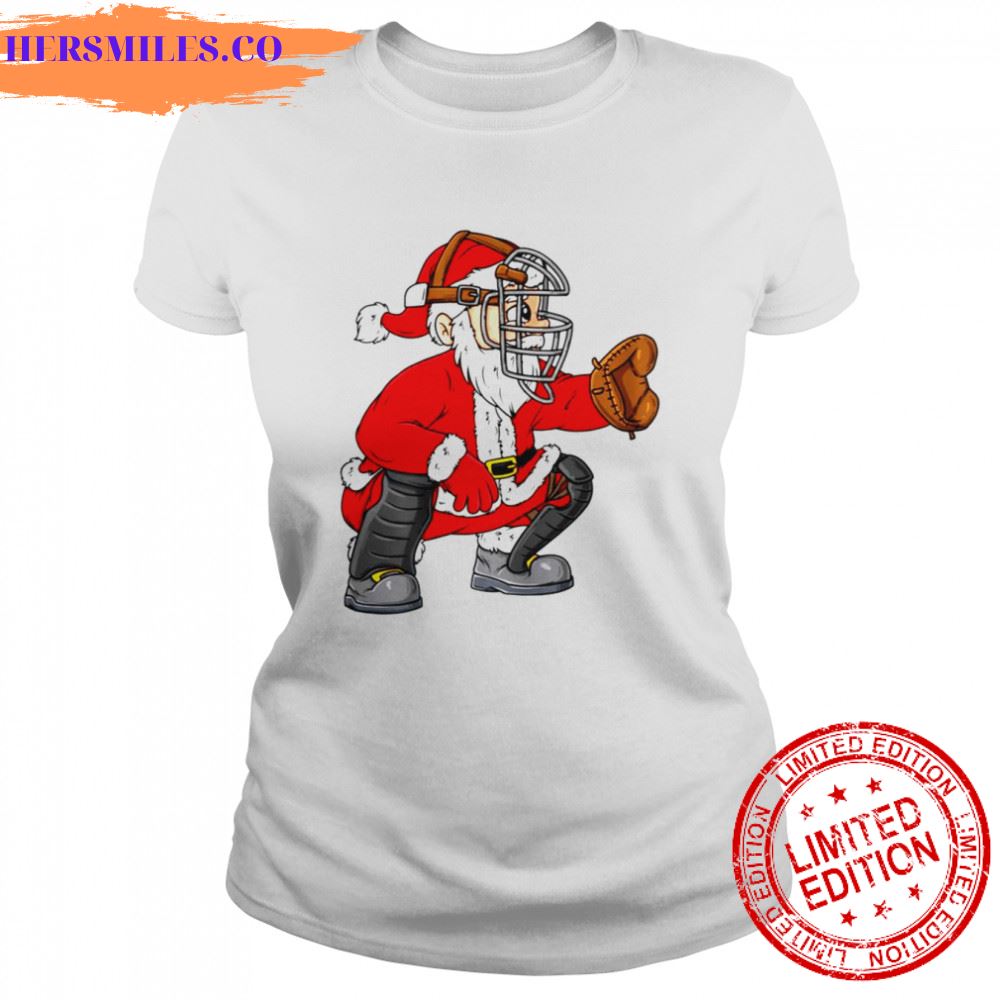 Baseball And Santa Claus Funny Christmas shirt