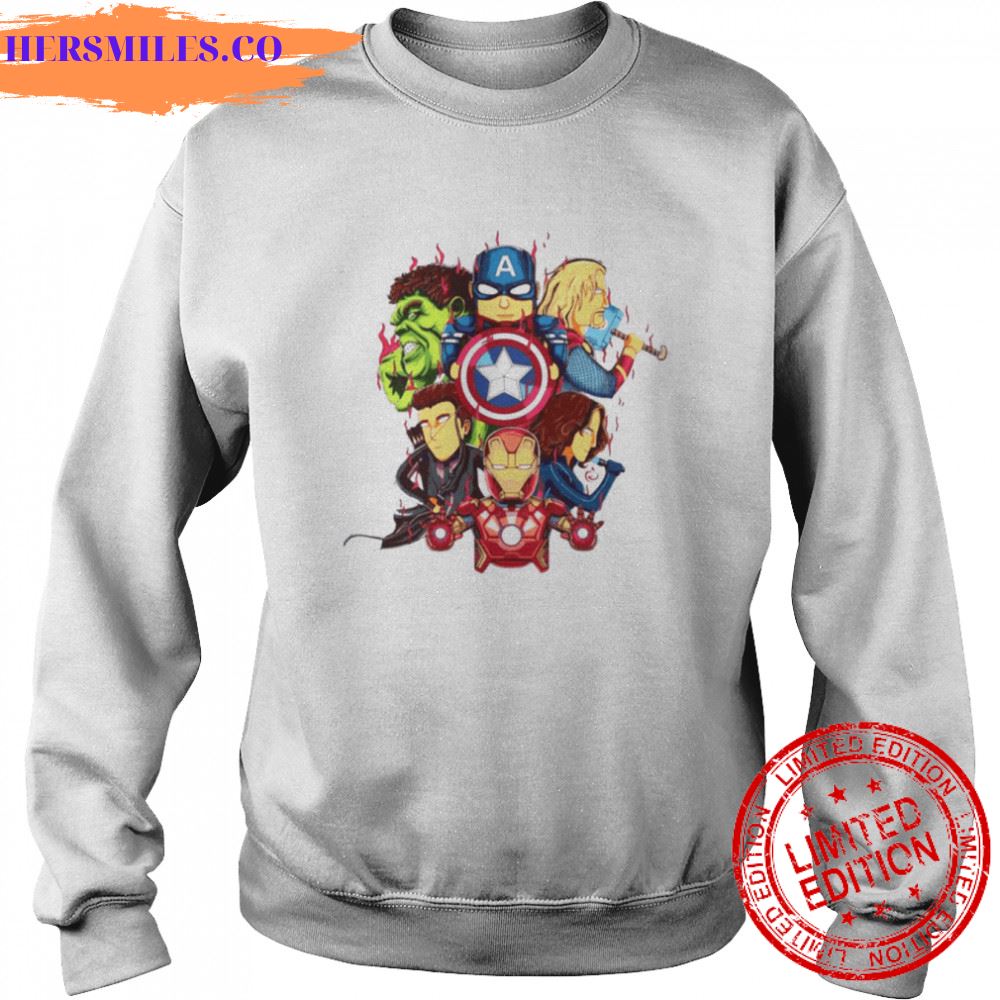 Chibi Design For Kid Avenger United Marvel Squad Shirt - Hersmiles
