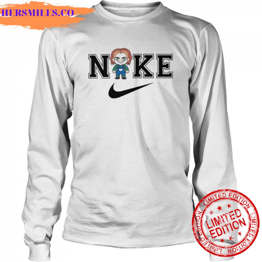 Chucky X Nike Horror Halloween Character Swoosh Logo shirt Chucky X Nike Horror Halloween Character Swoosh Logo shirt