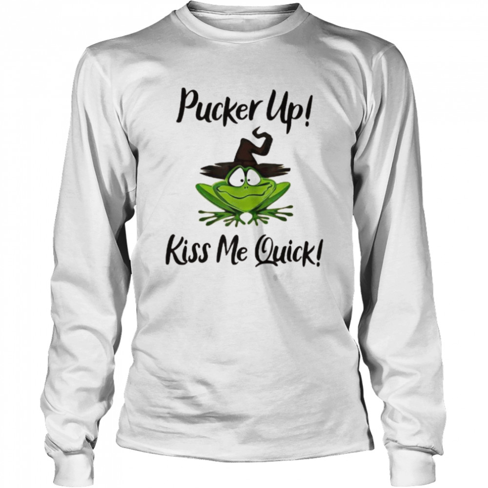 Frog Halloween pucker up kiss me quick shirt