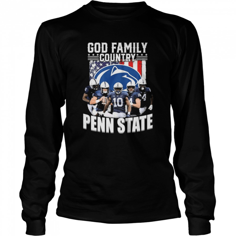 God Family country Penn State team American flag shirt