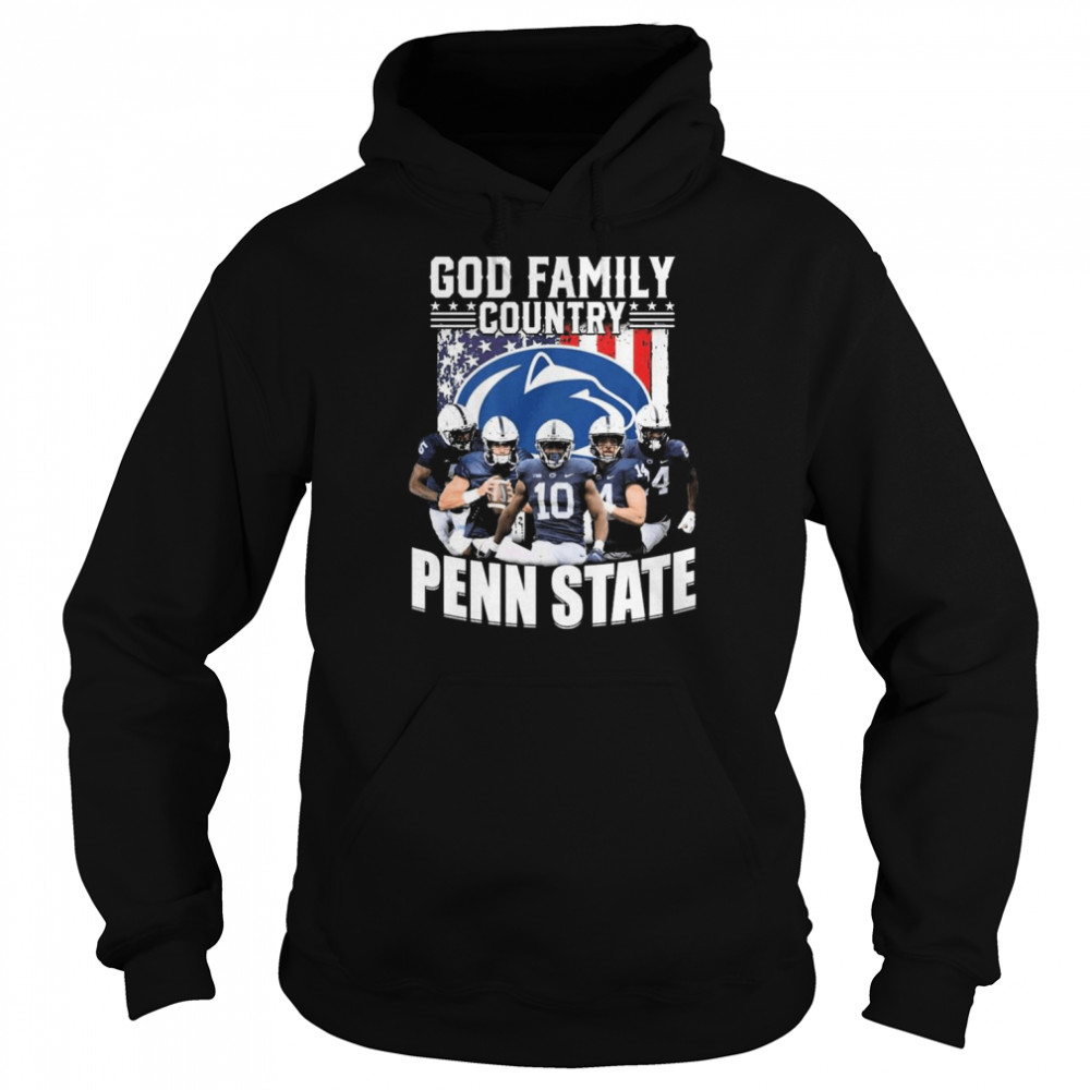 God Family country Penn State team American flag shirt