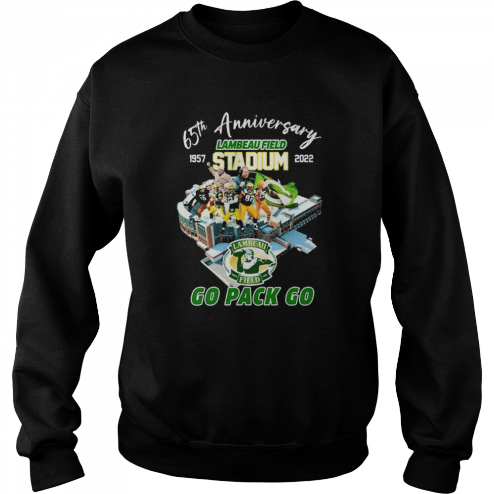 Green Bay Packers 65th anniversary Lambeau Field Stadium 1957-2022 Go Pack go shirt