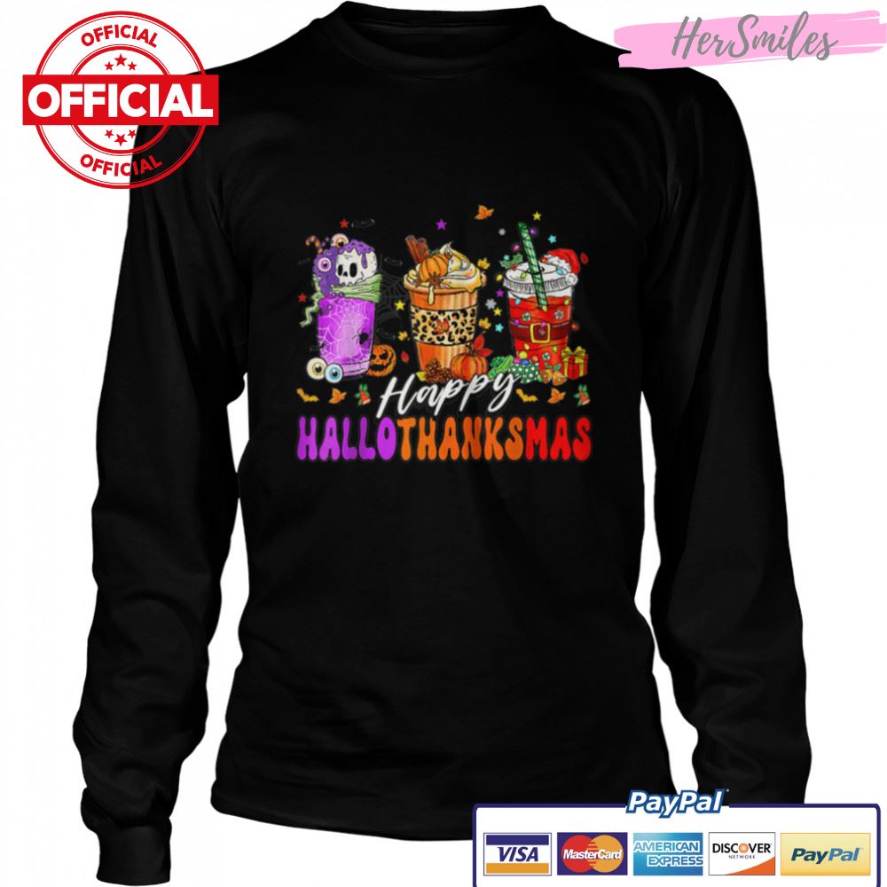 Happy Hallothanksmas Coffee Halloween Thanksgiving Christmas T-Shirt B0BKL2PHTP Happy Hallothanksmas Coffee Halloween Thanksgiving Christmas T-Shirt B0BKL2PHTP