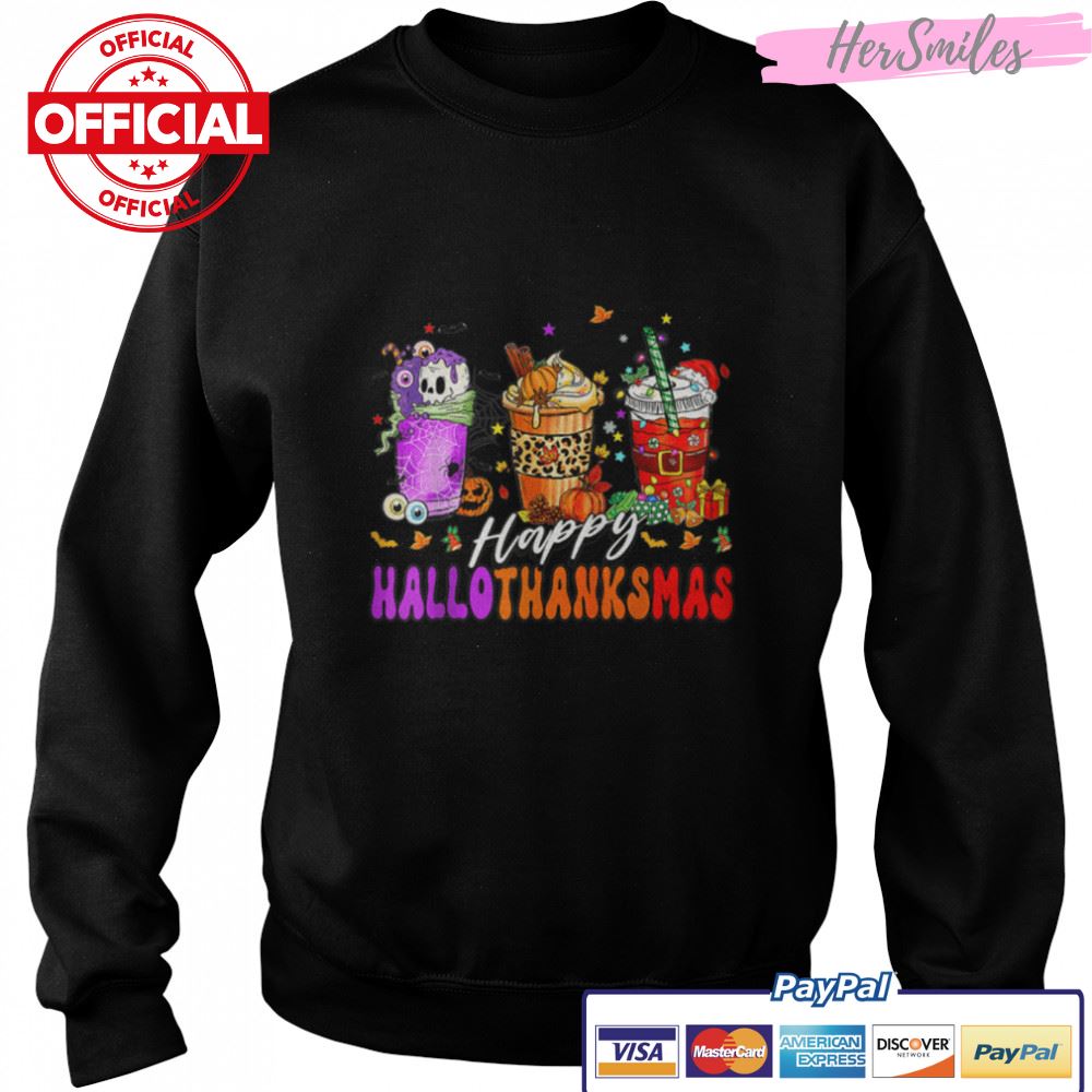 Happy Hallothanksmas Coffee Halloween Thanksgiving Christmas T-Shirt B0BKL2PHTP Happy Hallothanksmas Coffee Halloween Thanksgiving Christmas T-Shirt B0BKL2PHTP