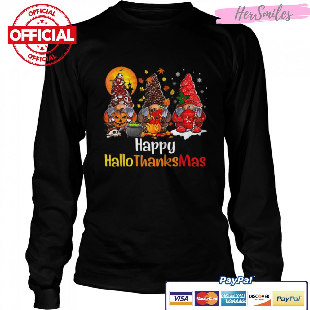 Happy Hallothanksmas Gnomes Halloween Thanksgiving Christmas T-Shirt B0BKKS8H8B Happy Hallothanksmas Gnomes Halloween Thanksgiving Christmas T-Shirt B0BKKS8H8B