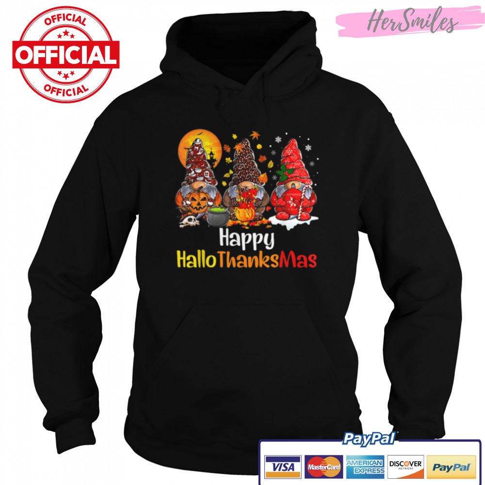 Happy Hallothanksmas Gnomes Halloween Thanksgiving Christmas T-Shirt B0BKKS8H8B Happy Hallothanksmas Gnomes Halloween Thanksgiving Christmas T-Shirt B0BKKS8H8B