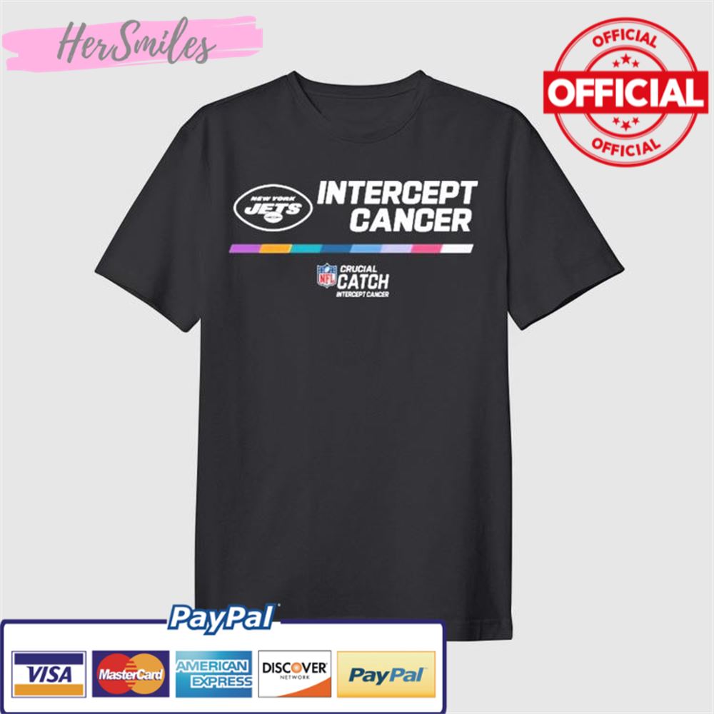 Intercept Cancer New York Jets 2022 NFL Crucial Catch Performance T-Shirt