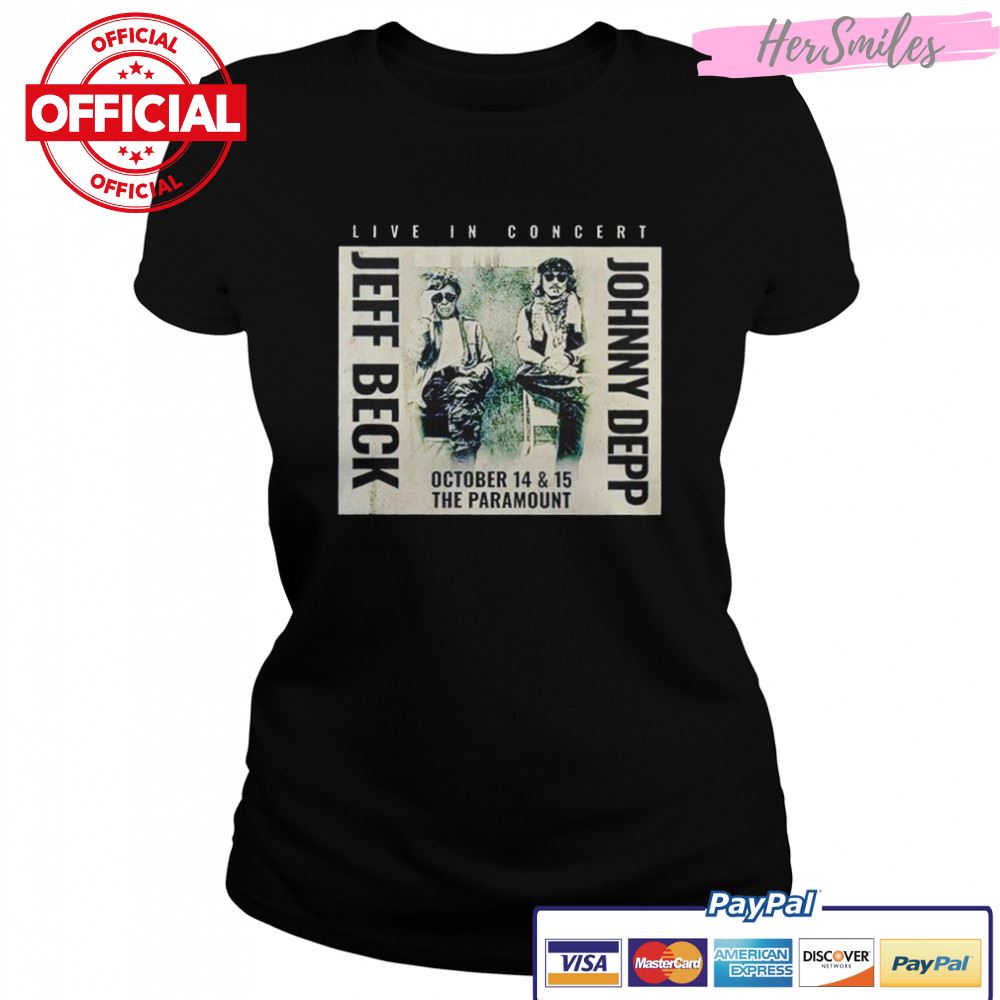 Jeff Beck and Johnny Depp 2022 live in concert shirt