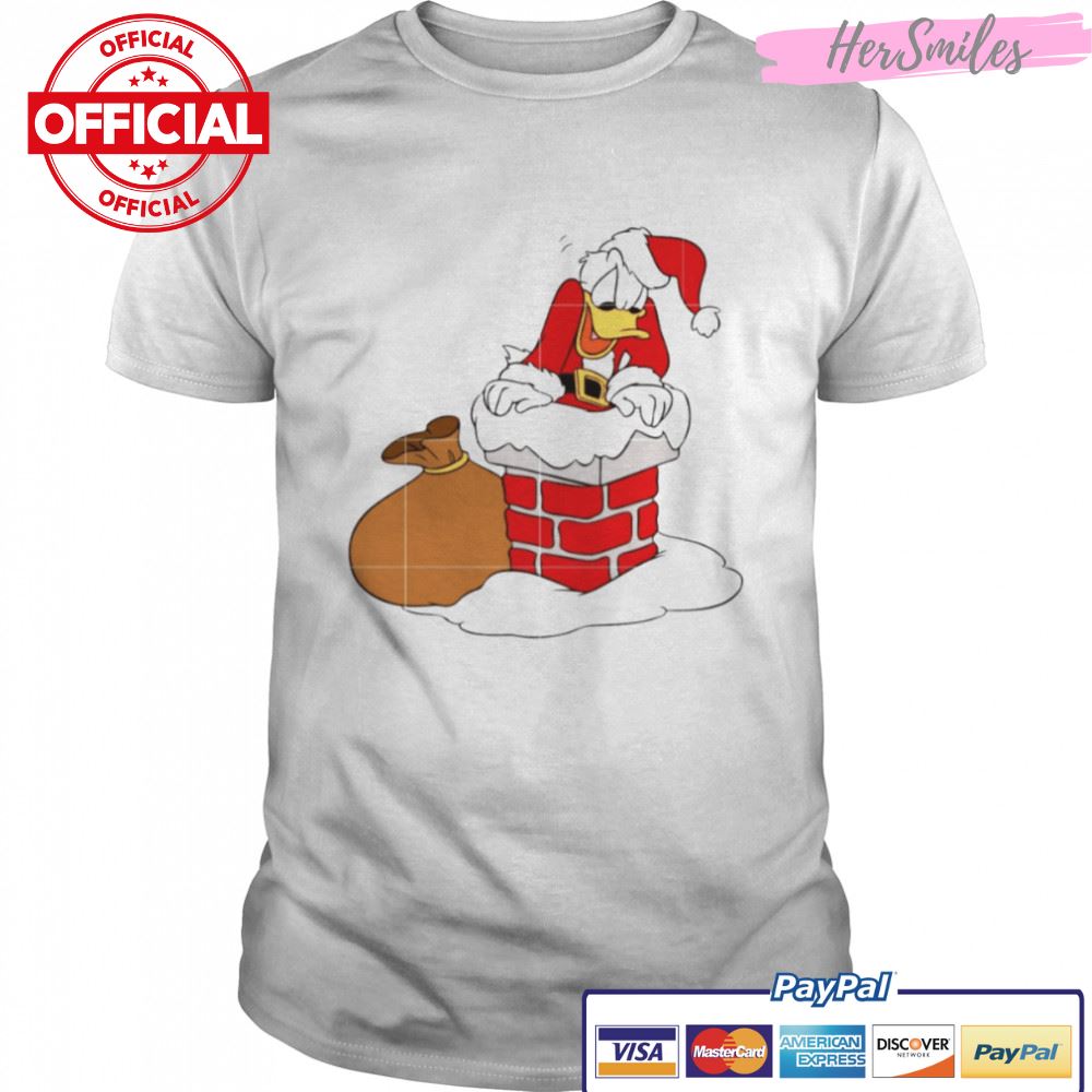 Santa Donald Duck Snow Lights Mickey &amp Friends Holiday Kid Christmas shirt
