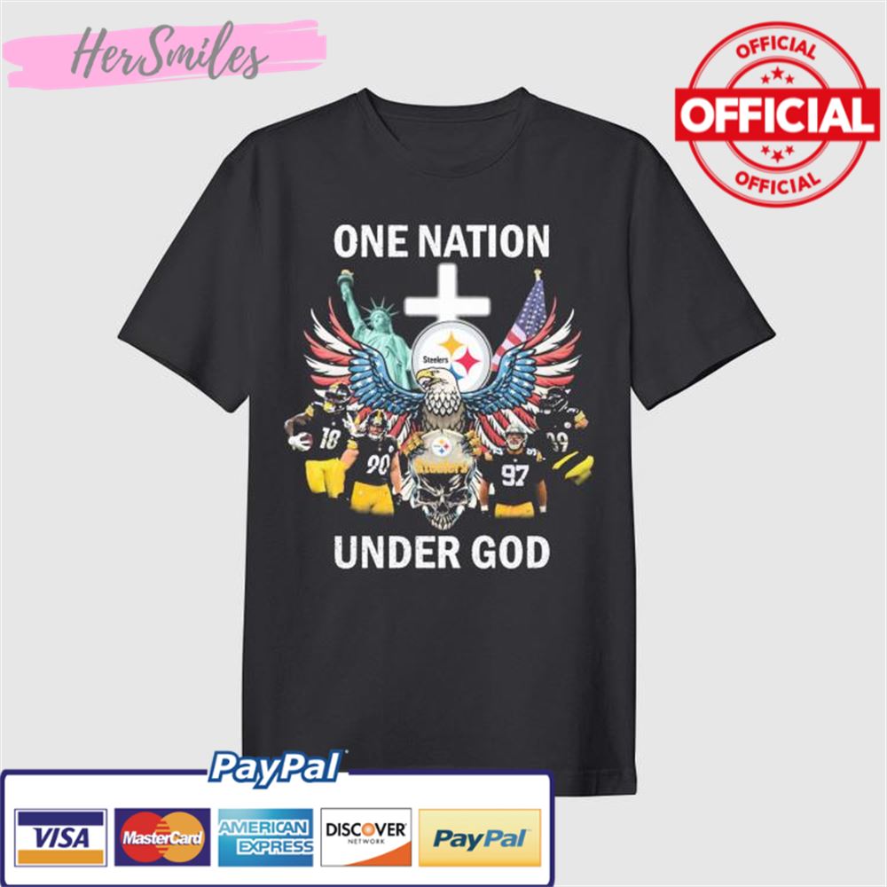 Steelers Nation One Nation Under God Skull Pittsburgh Steelers Shirt